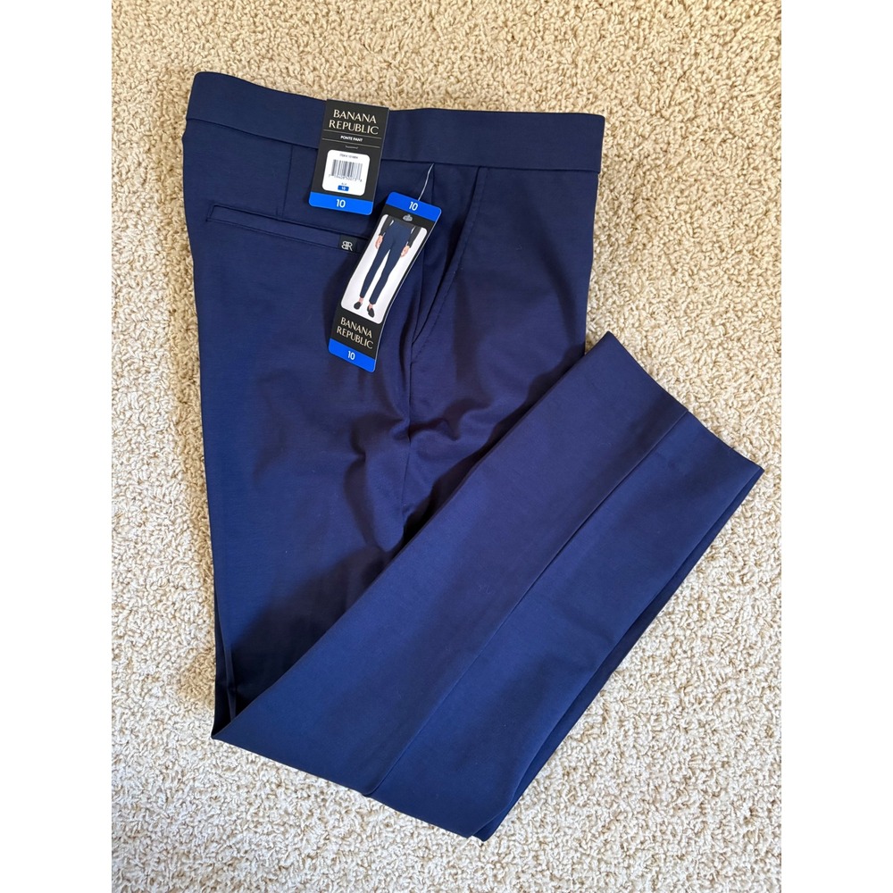 Banana Republic Navy Blue Ponte Pant Straight Leg Trousers Size 10 NWT 1016804